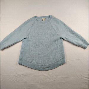 J Crew Sweater Merino Wool Blend Pullover Light Blue Sz Medium